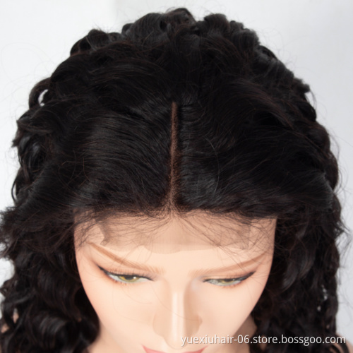 Virgin Hair Vendors Cuticle Aligned Brazilian Hair Wig Black Long Water Wave Human Hair Lace Front Wig Free Sample Fast Shipping